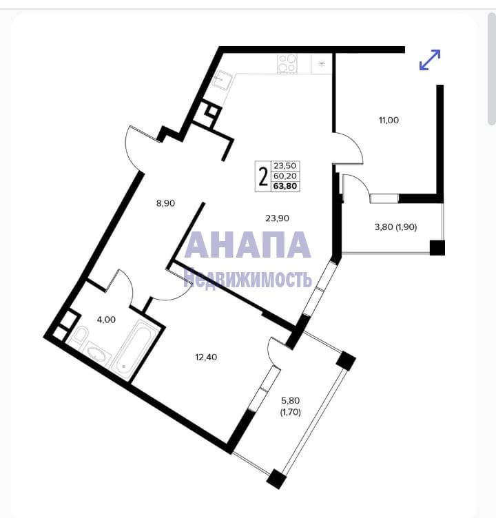 план 2 ком. квартиры